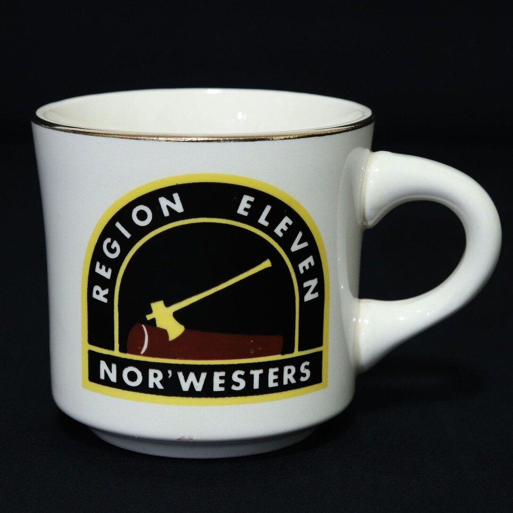 Boy Scouts VTG BSA Ceramic Mug Region Eleven 11 Nor'westers Axe Coffee Cup